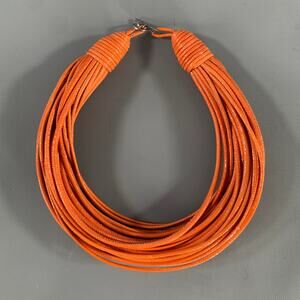 BRUNELLO CUCINELLI Orange Leather Necklace